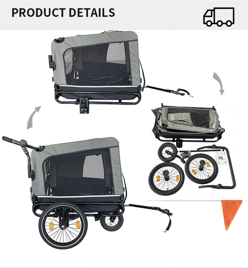 Heavy Duty Foldable Pet Stroller Bicycle Trailer C179