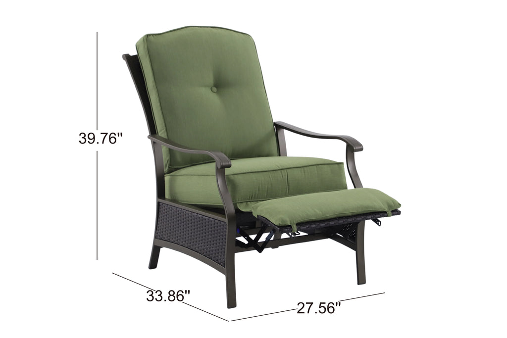 Steel Outdoor Recliner with Cushions V772207