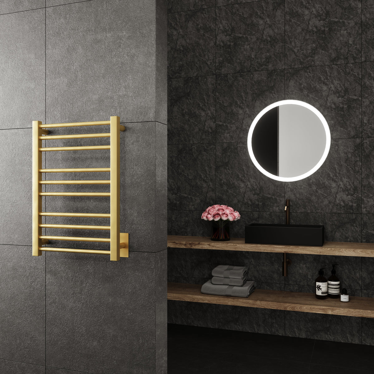 Wall Mounted Electric Towel Warmer in Gold Q505605