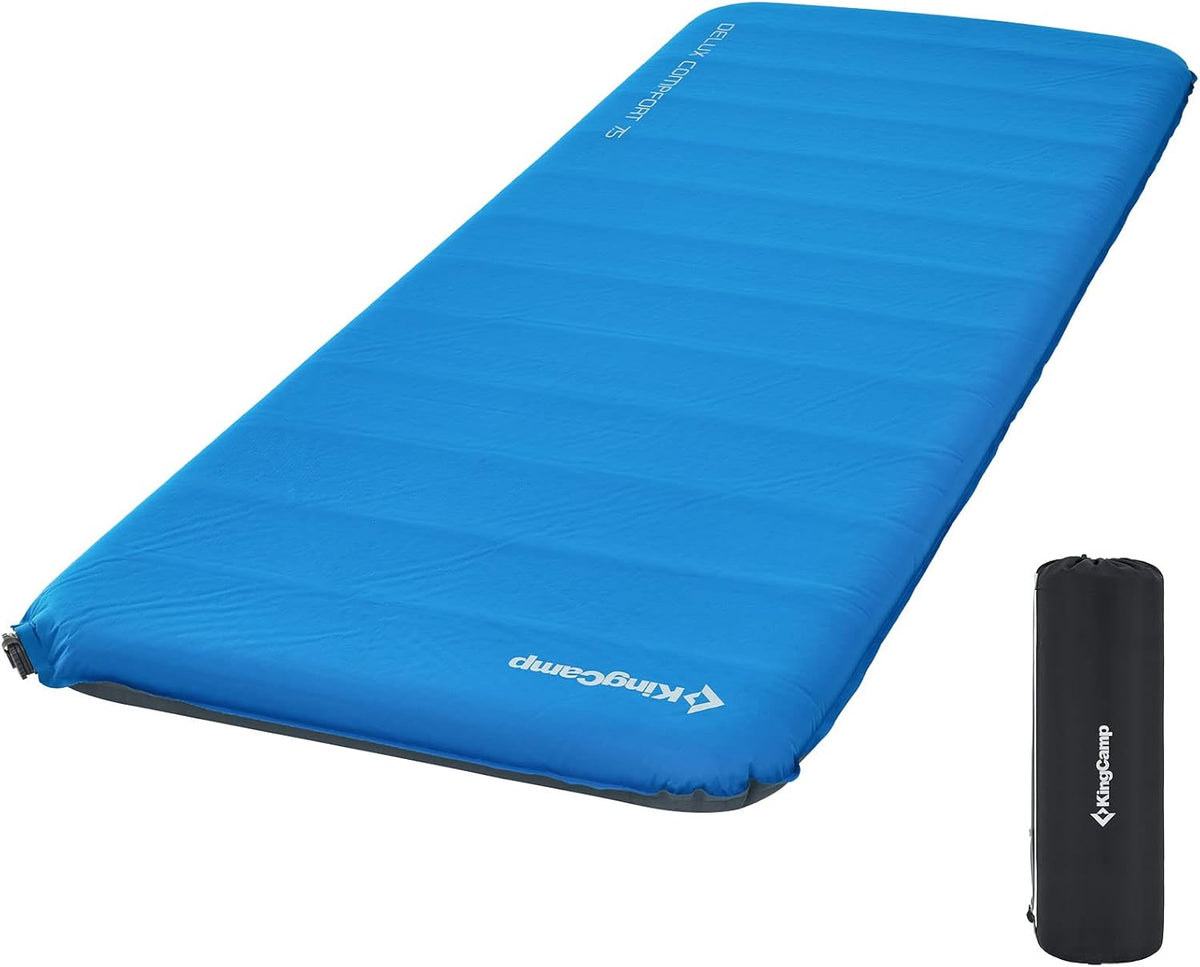 Self Inflating Insulated Camping Sleeping Pad Blue Q4784
