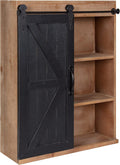 Wood Wall Storage Cabinet with Sliding Barn Door H718216