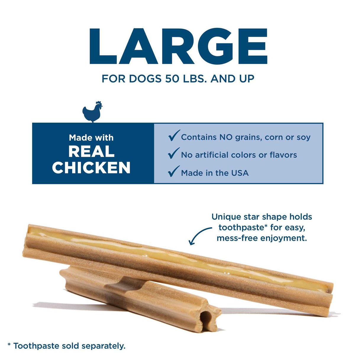 Dental Sticks for Large Dogs Chews H3672
