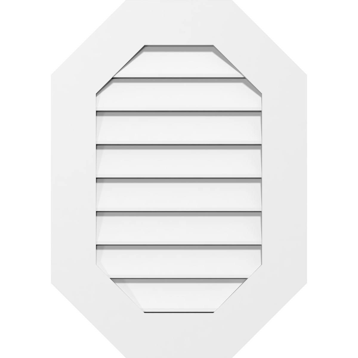 Vertical Elongated Octagon Surface Mount PVC Gable Vent U2241