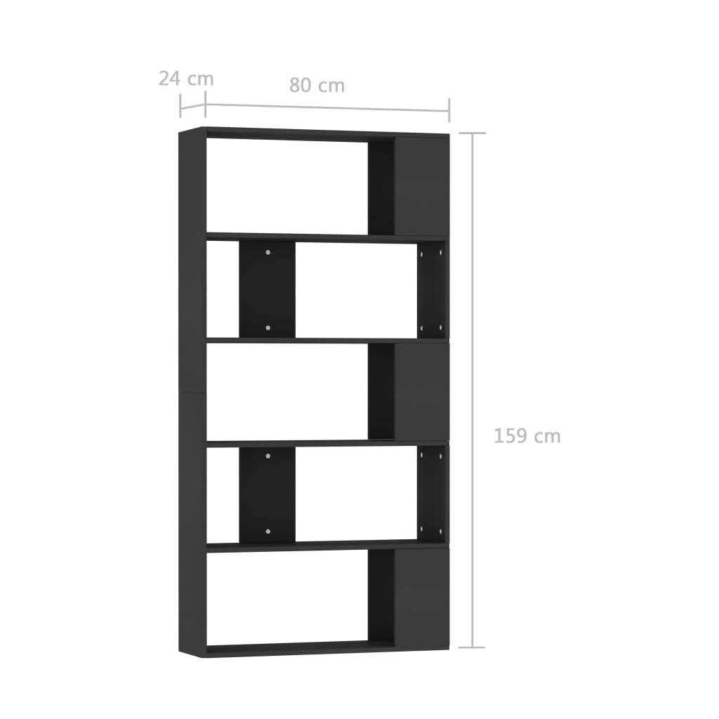 Black Chipboard Book Cabinet Room Divider O766418
