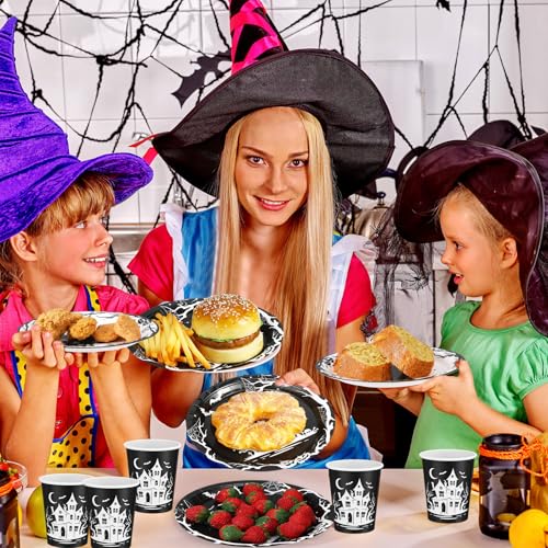 500 Pcs Halloween Party Supplies Plates Cups Napkins and Cutlery Set F848