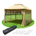 11x11ft Pop-Up Gazebo Tent with Mesh Sidewall Canopy Shelter Z47876