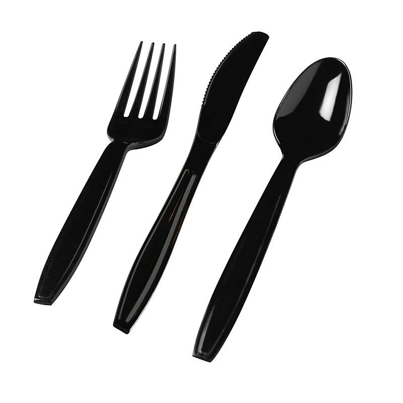 Black Disposable Plastic Cutlery Set D494