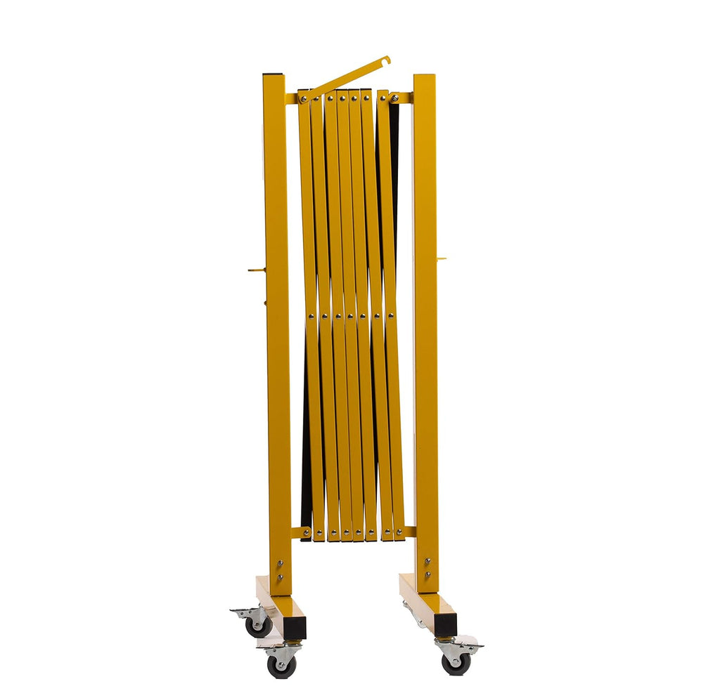 Expandable Metal Barricade, 11 Feet, Yellow and Black D601143