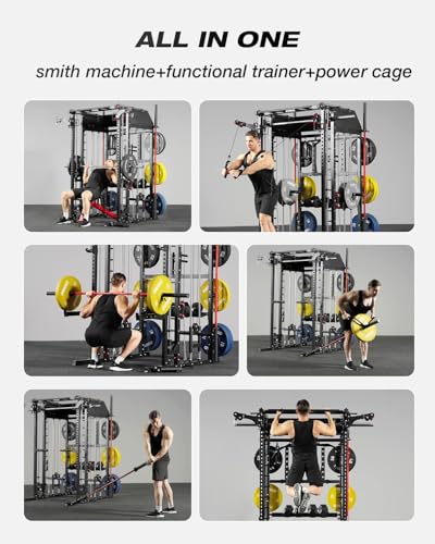 Smith Machine Power Cage with Dual Pulley System and Leg Press Attachment G3986