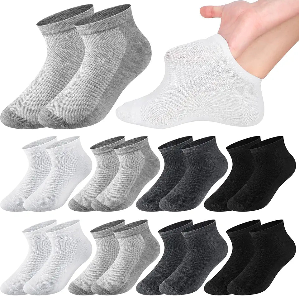 8 Pairs Diabetic No Show Socks for Men Extra Wide Low Cut Thin Mesh Anklet P159112