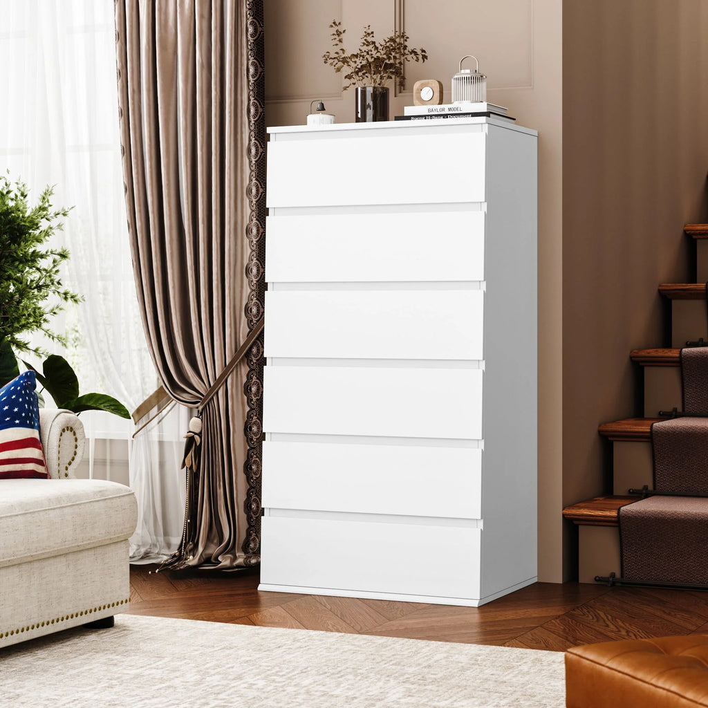 White 4 Drawer Wood Dresser F7033