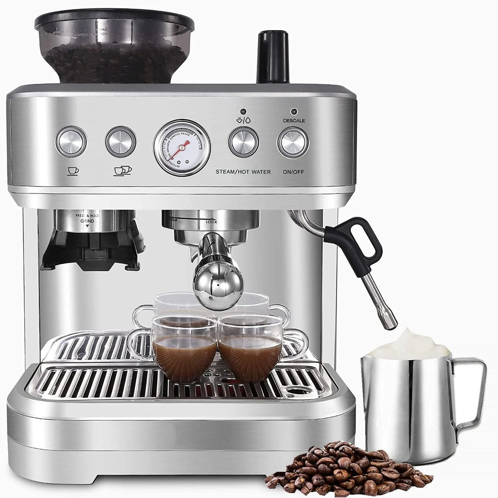 Espresso Machine with Grinder & Milk Frother, 15 Bar Coffee Maker X32304