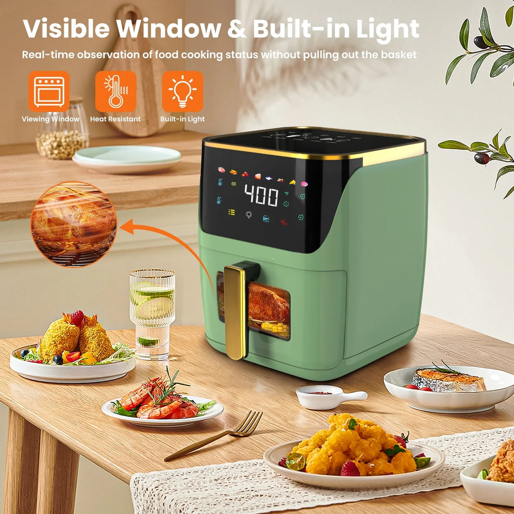 Air Fryer Large 8.5 QT White 8 in 1 Touch Screen Visible Window 1750W P921094