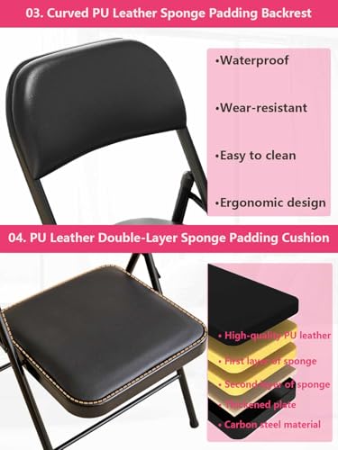 Black Padded Folding Chair Y7686