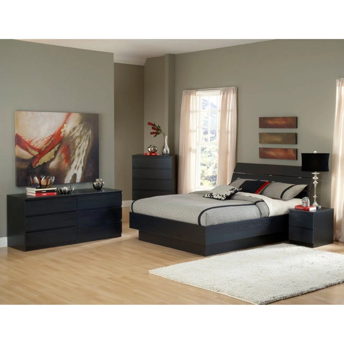 White High Gloss 6 Drawer Engineered Wood Dresser H4761