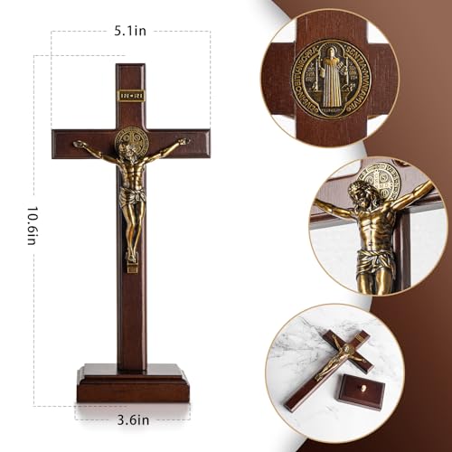 Wooden Crucifix Cross with Detachable Stand 10 Inch C966154