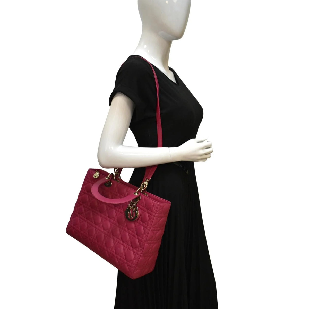 Pre-owned Pink Lambskin Shoulder Bag H928410