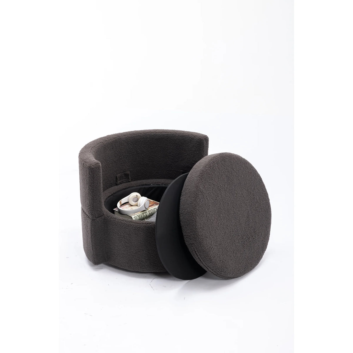 Dark Gray Swivel Storage Chair U799374