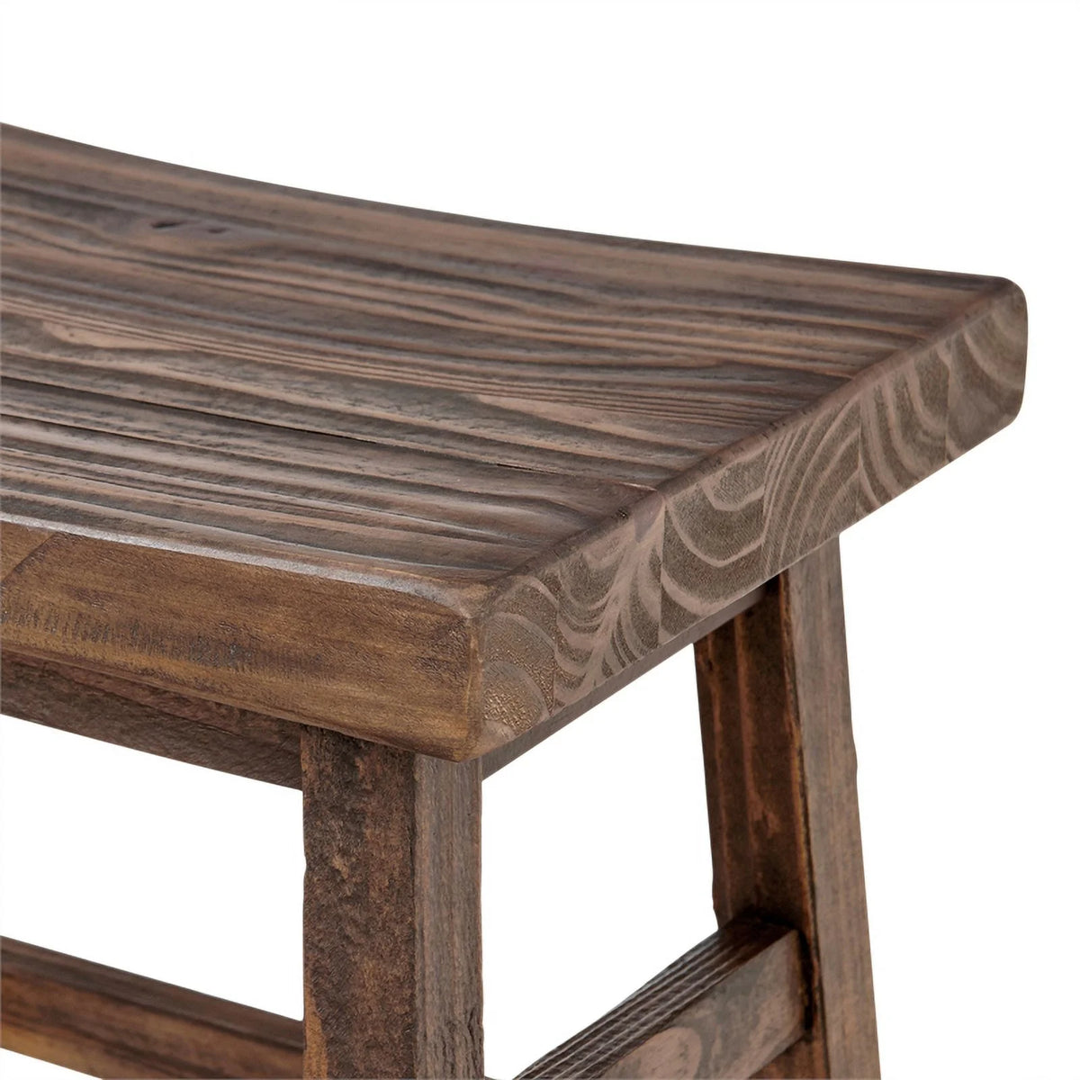 Brown Reclaimed Wood Barstool Set of 3 A1998