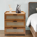 Bamboo Bedside Table with 3 Sliding Drawer P49101