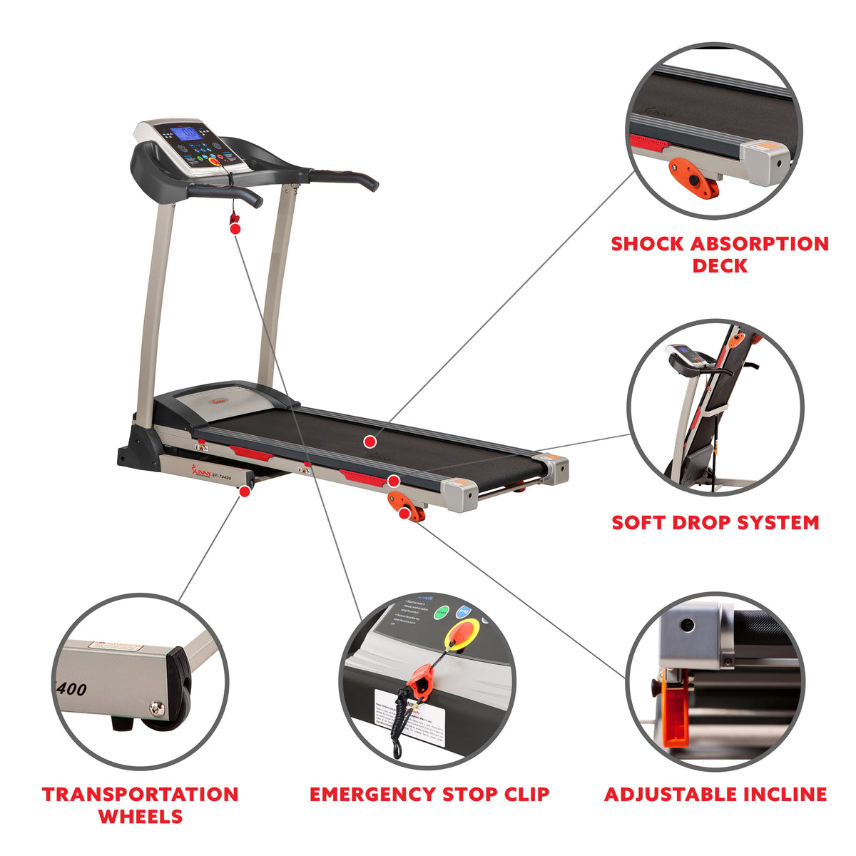 Folding Treadmill with Manual Incline and Pulse Sensors D34150