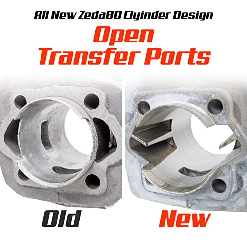 80cc Motorized Bicycle Engine Kit Ceramic Coated Cylinder Silver 36 Tooth S646