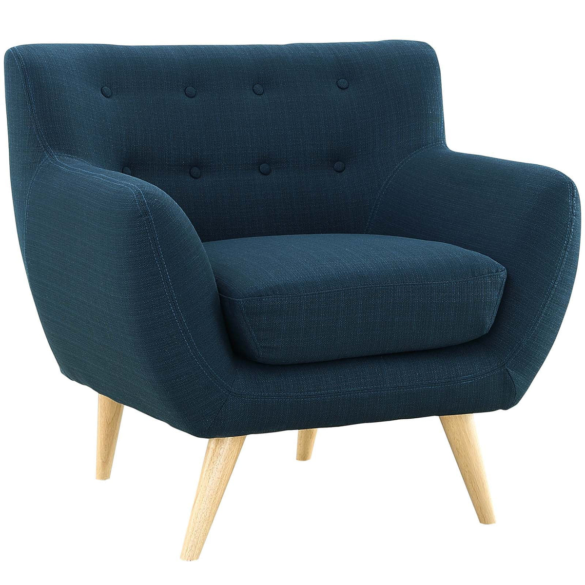 Navy Blue Fabric Armchair and Sofa Set C7177