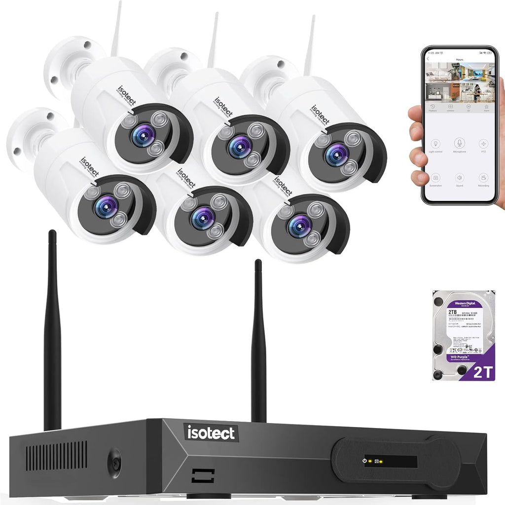 8CH Full HD 1080P Wireless Security Camera System with 6 Cameras I957899
