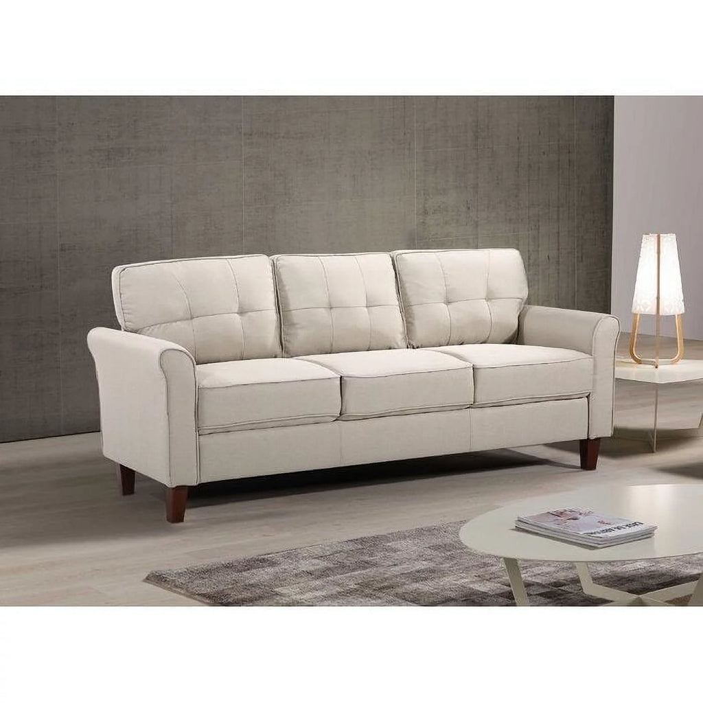 Beige Linen Flared Arm Sofa Z735