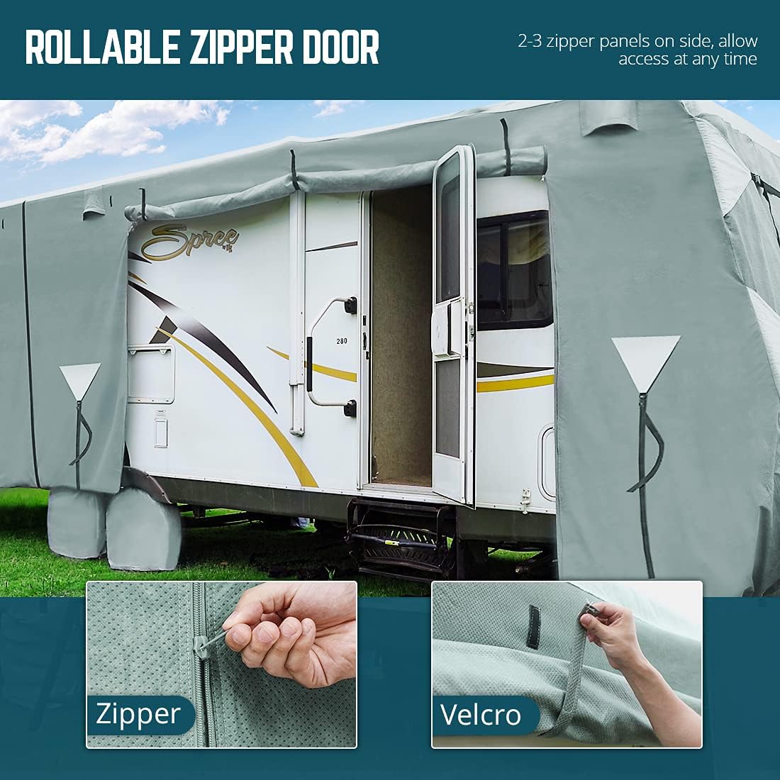 5 Layers RV Cover Fits 37'-41' Motorhome T240976