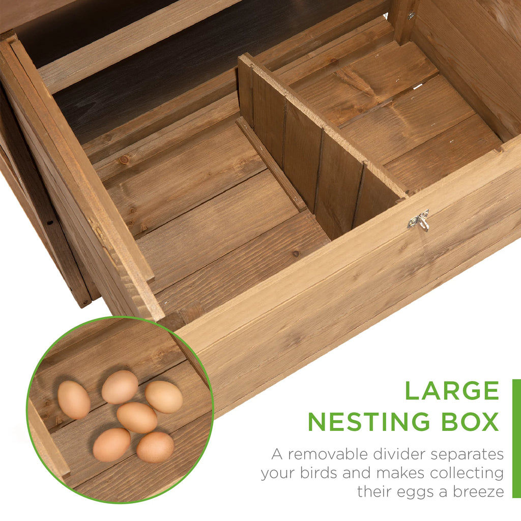 70in Fir Wood Chicken Coop with Wheels L93433