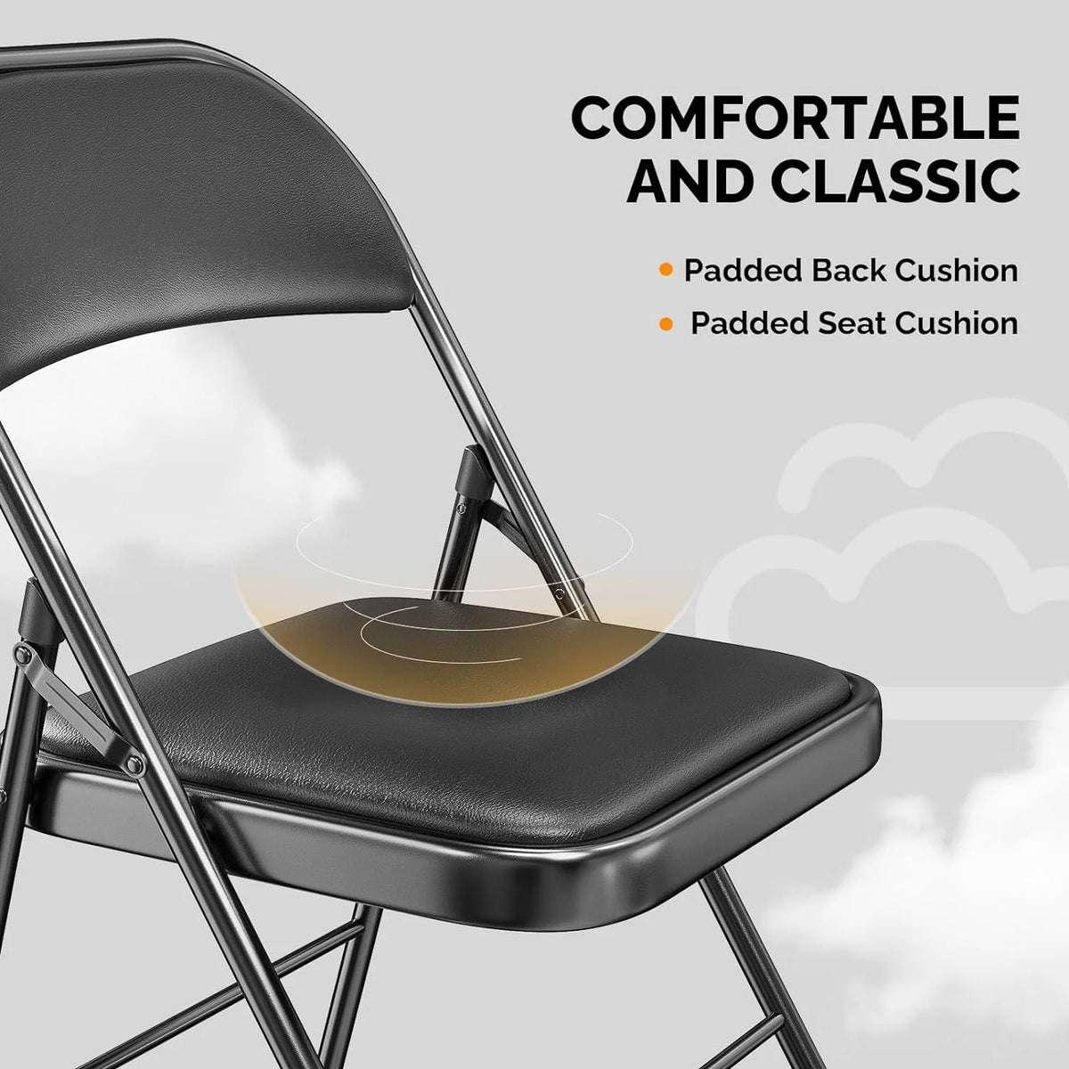 Black Set of 10 Folding Chairs N7427