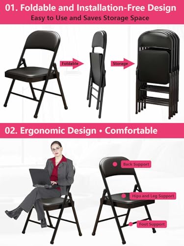 Black Padded Folding Chair Y7686