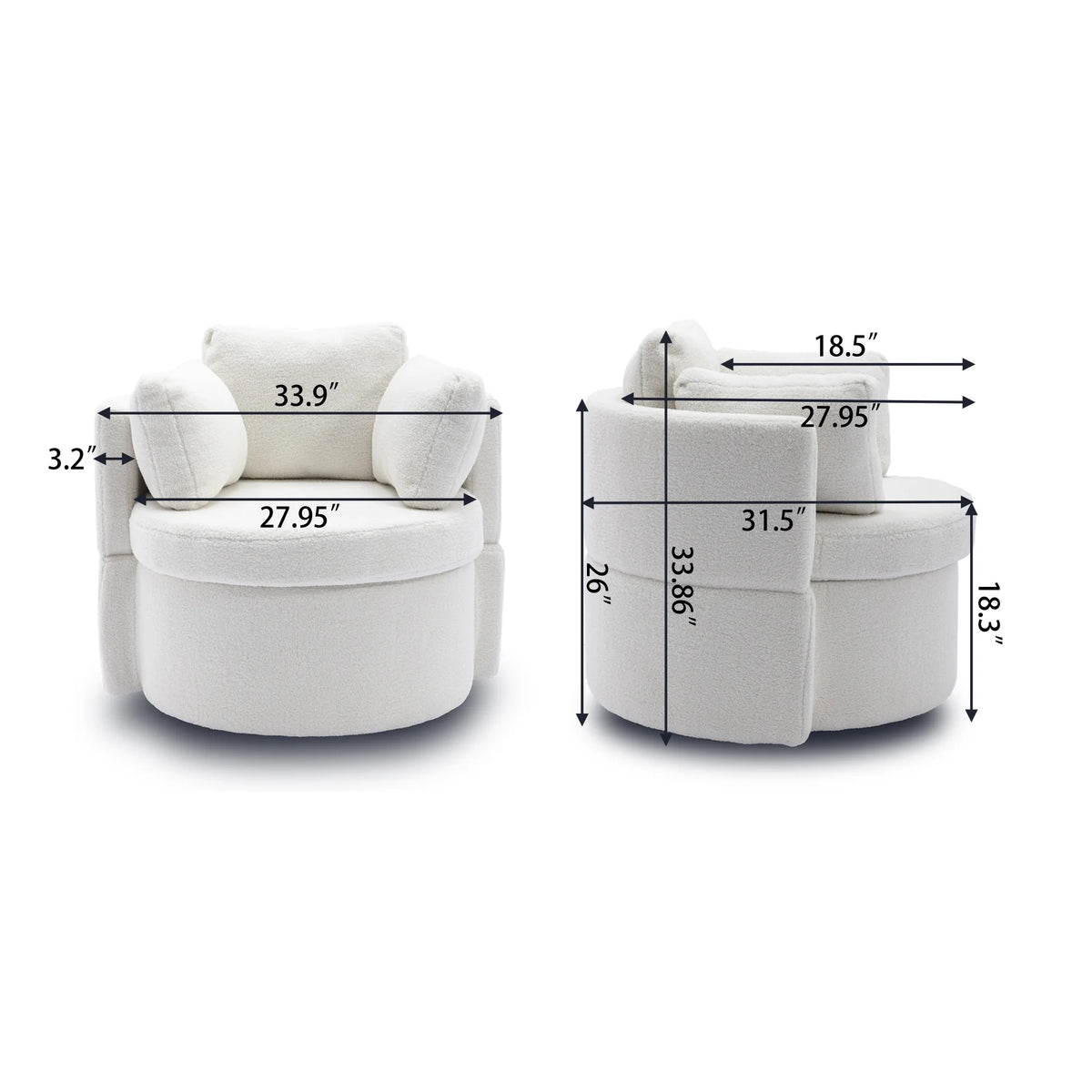 Dark Gray Swivel Storage Chair U799374