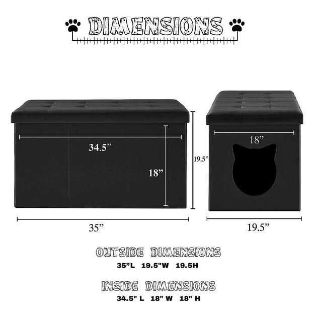 Cat Litter Box Enclosure Bench Ottoman B576877