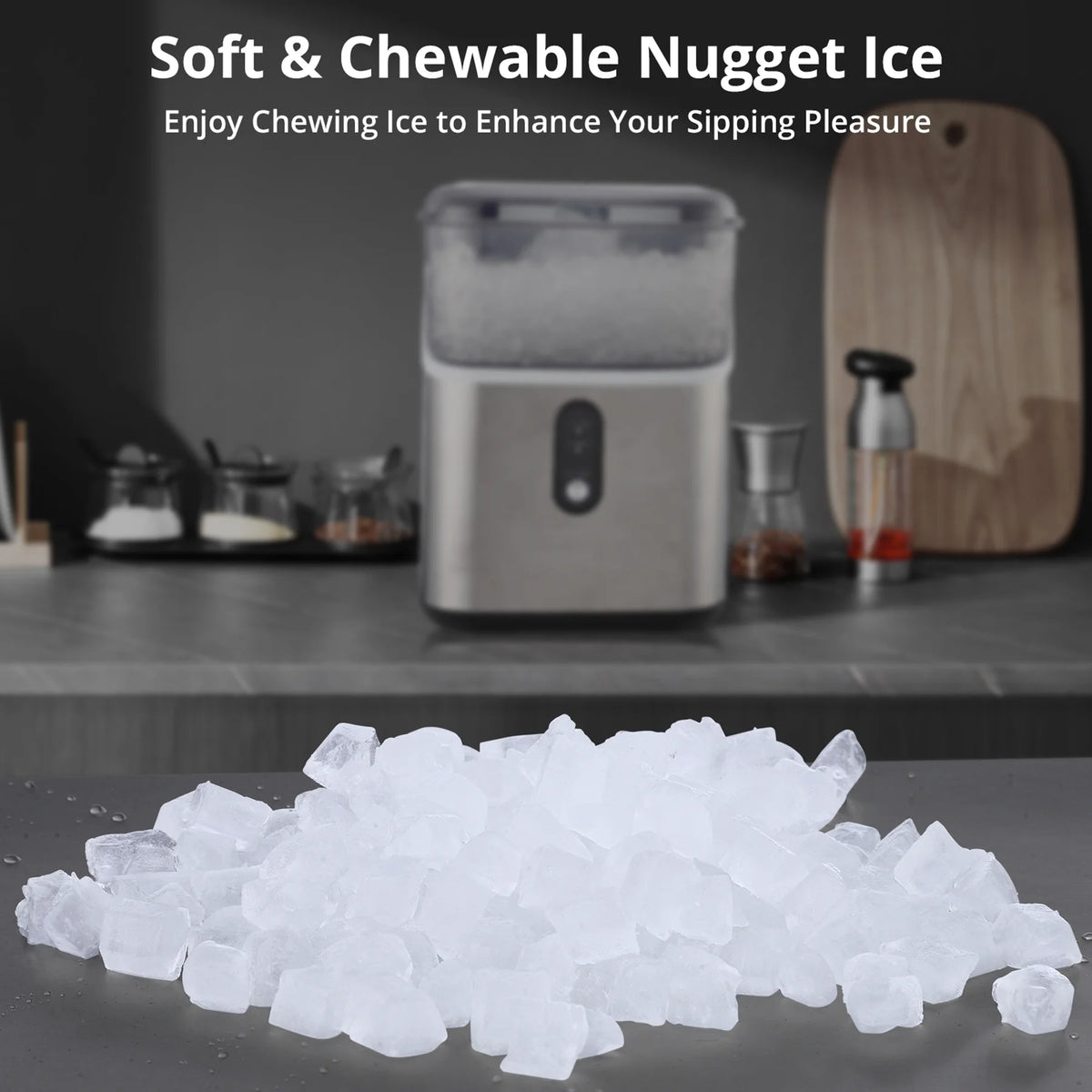 35Lbs/24H Chewable Nugget Ice Maker Countertop with Ice Scoop Y6340