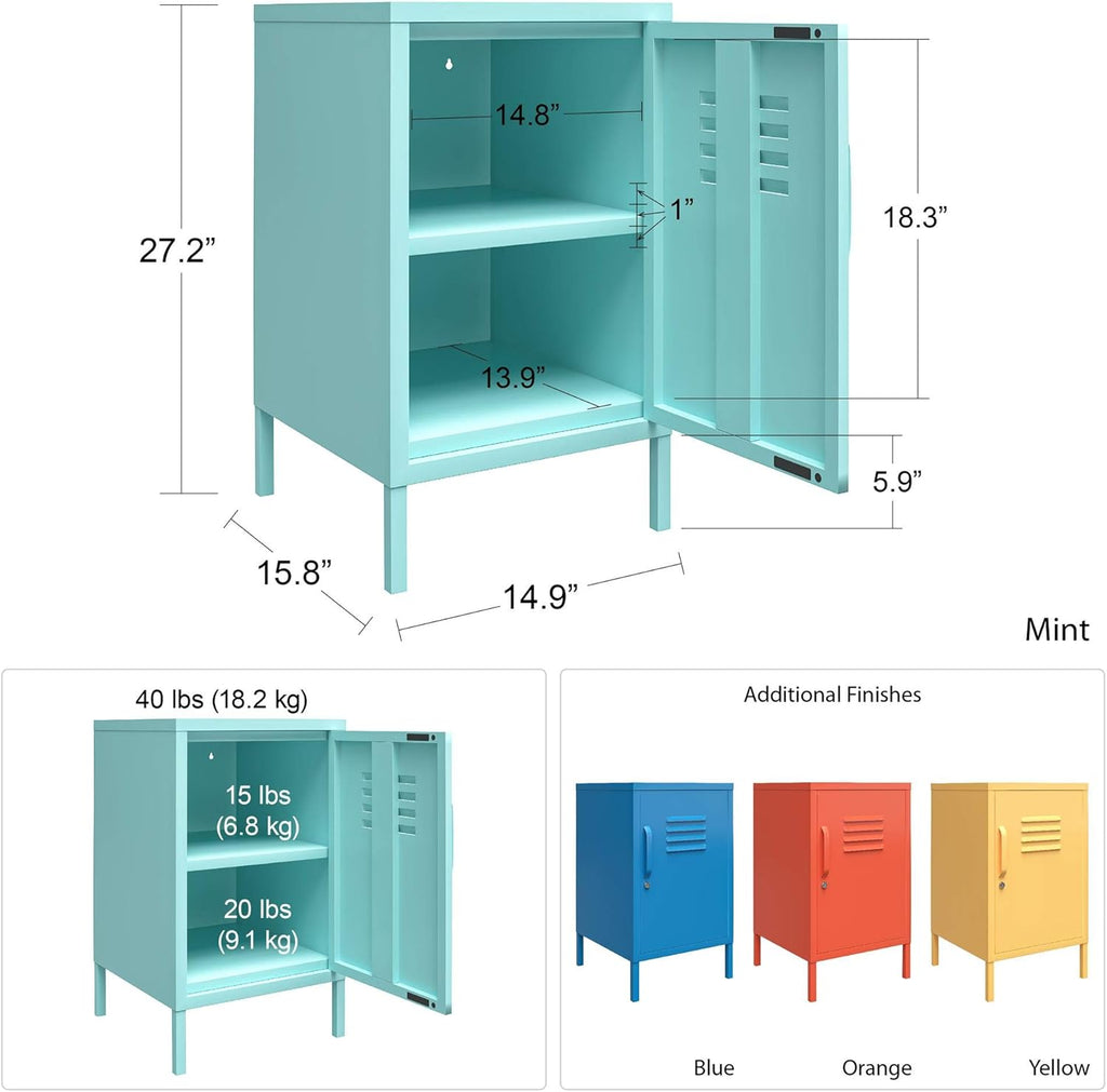 Orange Metal Locker End Table K1637