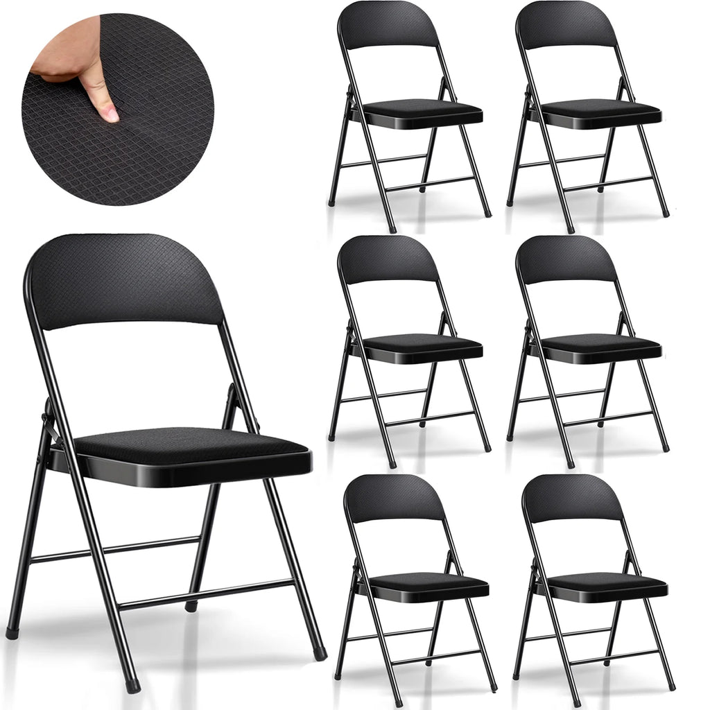 Black Fabric Padded Folding Chair 6 Pack D81033