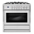 36 3.8 cu. ft. Single Oven Gas Range with 5 Burner Cooktop and Cast Iron Grates in Stainless Steel L480890
