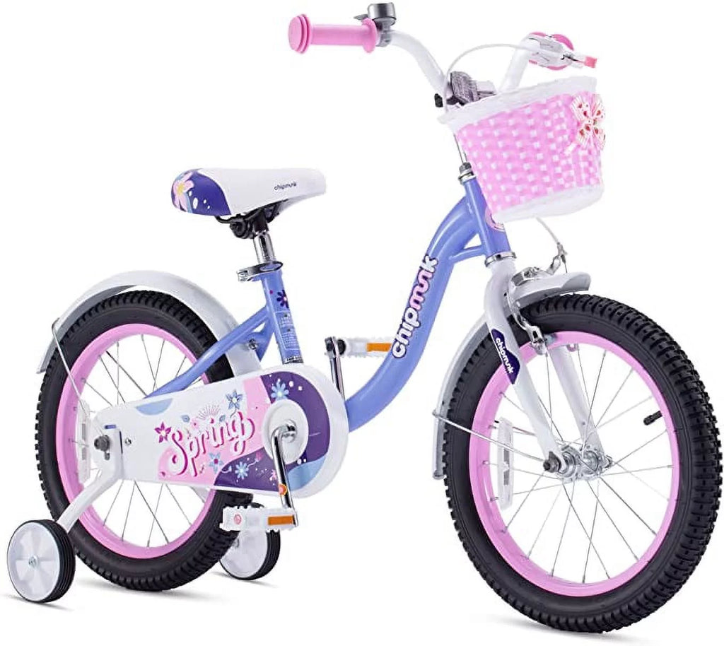 Pink 18 Inch Kids Bike with Basket S350784