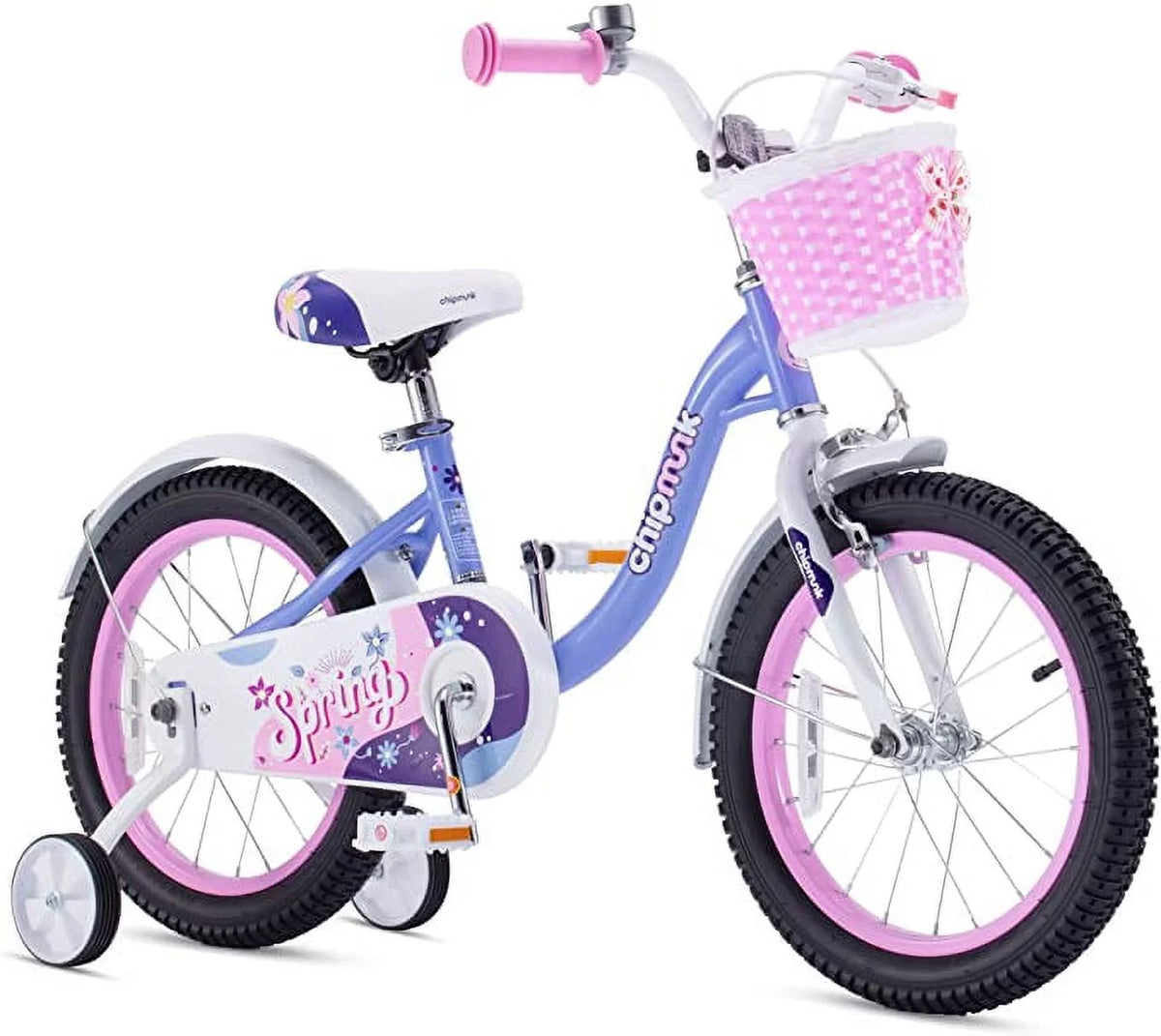 Pink 18 Inch Kids Bike with Basket S350784