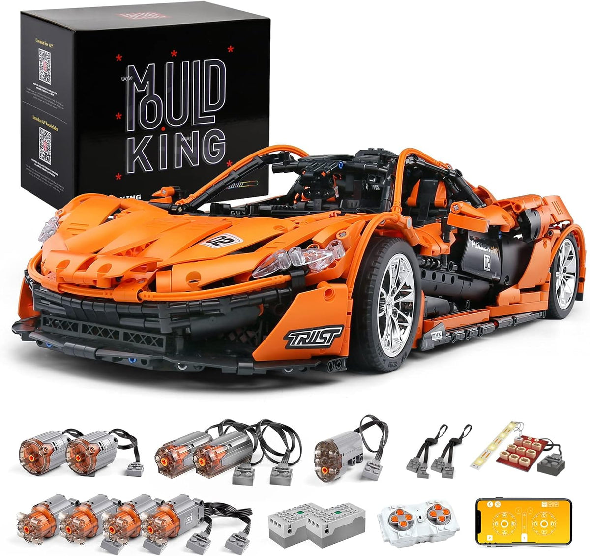 RC Sports Car Building Kit, 3228 Pieces 1:8 Scale O8839