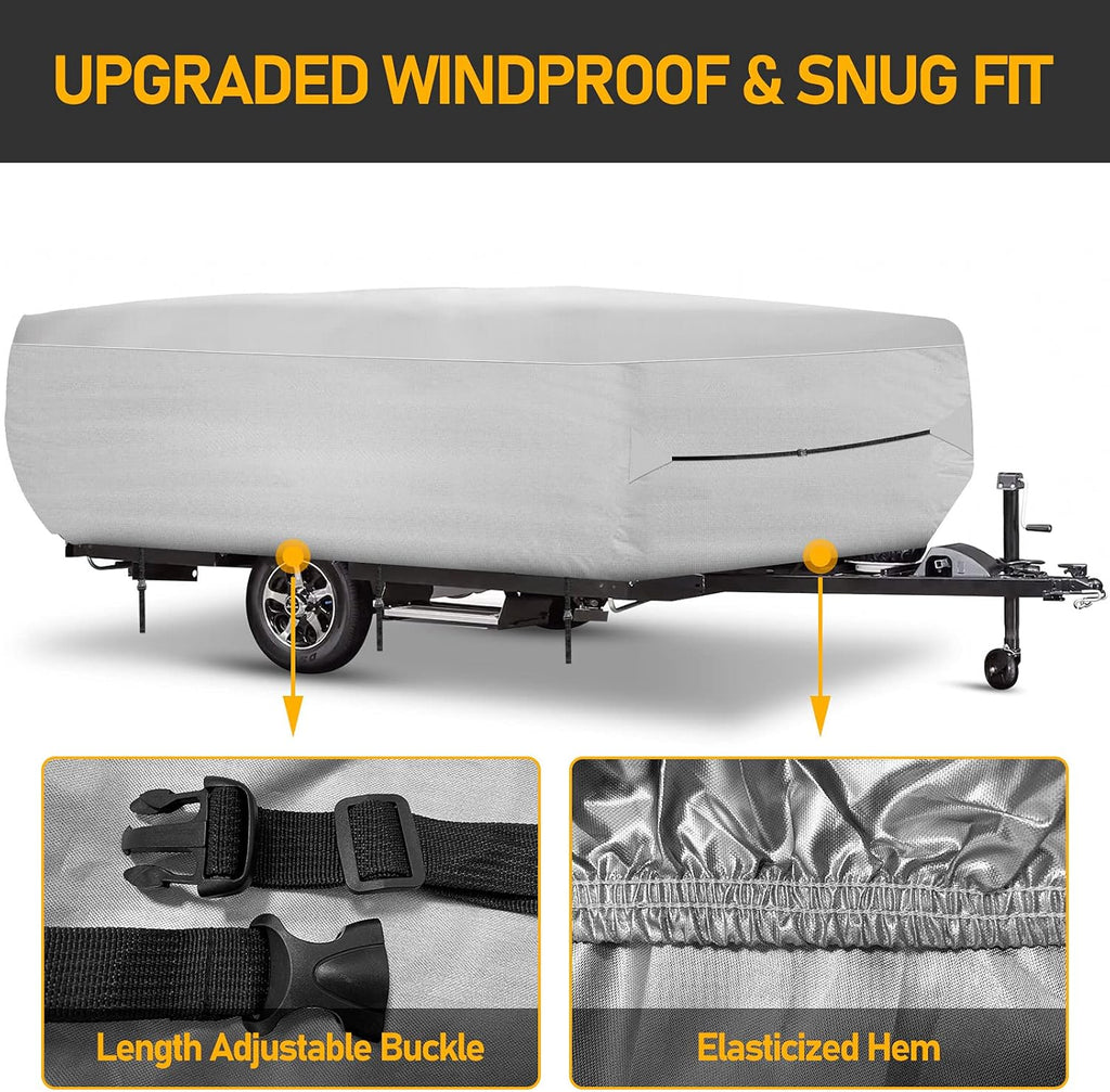 520D Oxford Pop-Up Camper Cover Fits 16'-18' Waterproof UV-Proof L1420