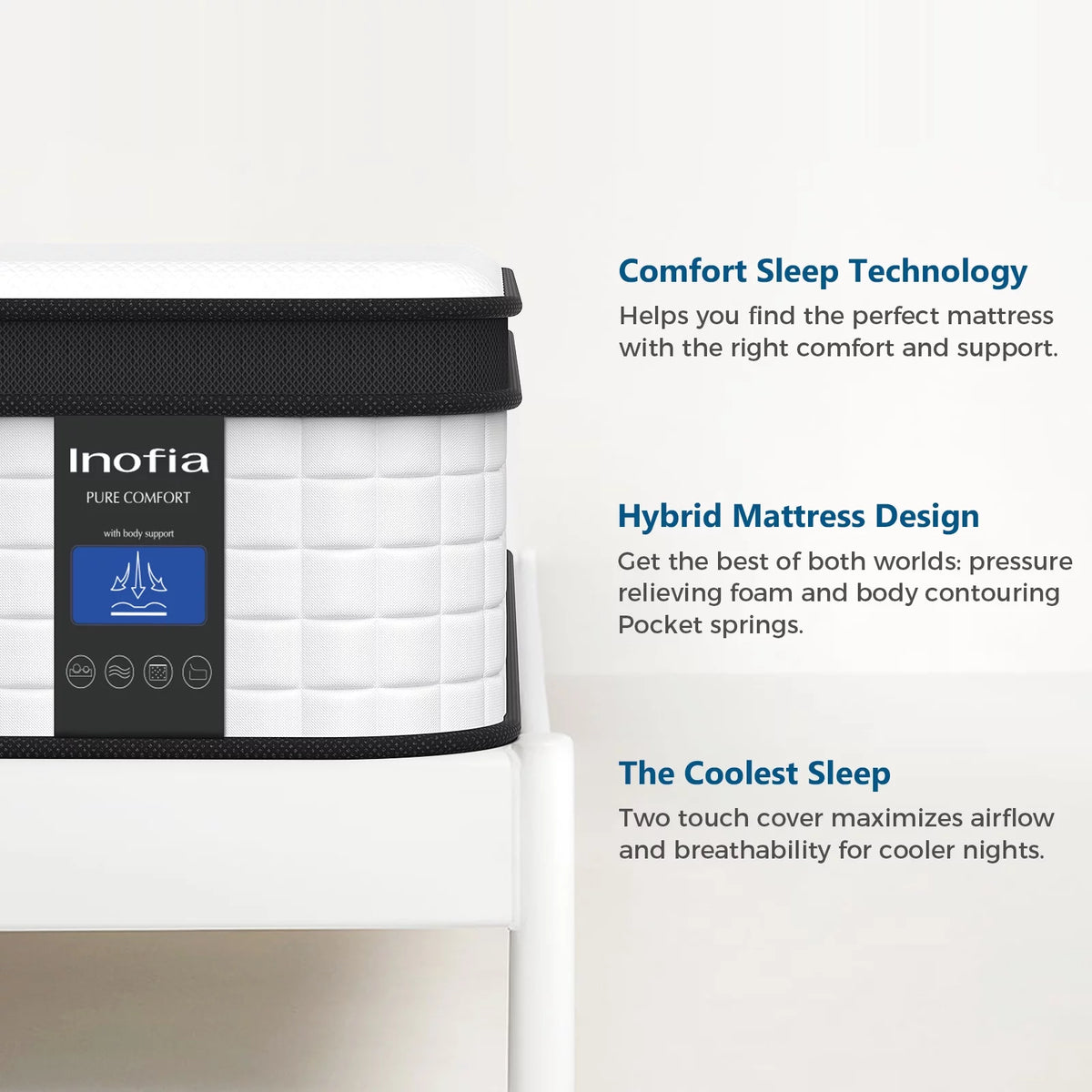 10 inch Hybrid Twin Size Memory Foam Mattress N44422
