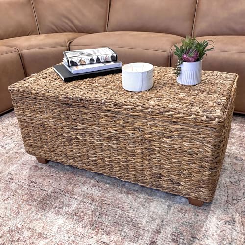 Woven Rattan Storage Coffee Table Q520193