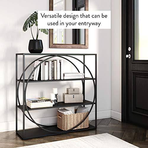 Black 4-Shelf Geometric Bookcase X1539