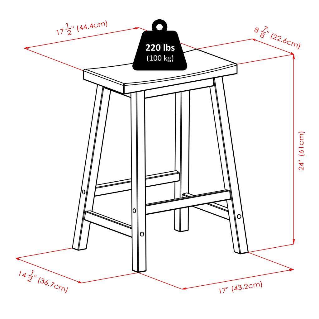 Black 24" Counter Stool N140