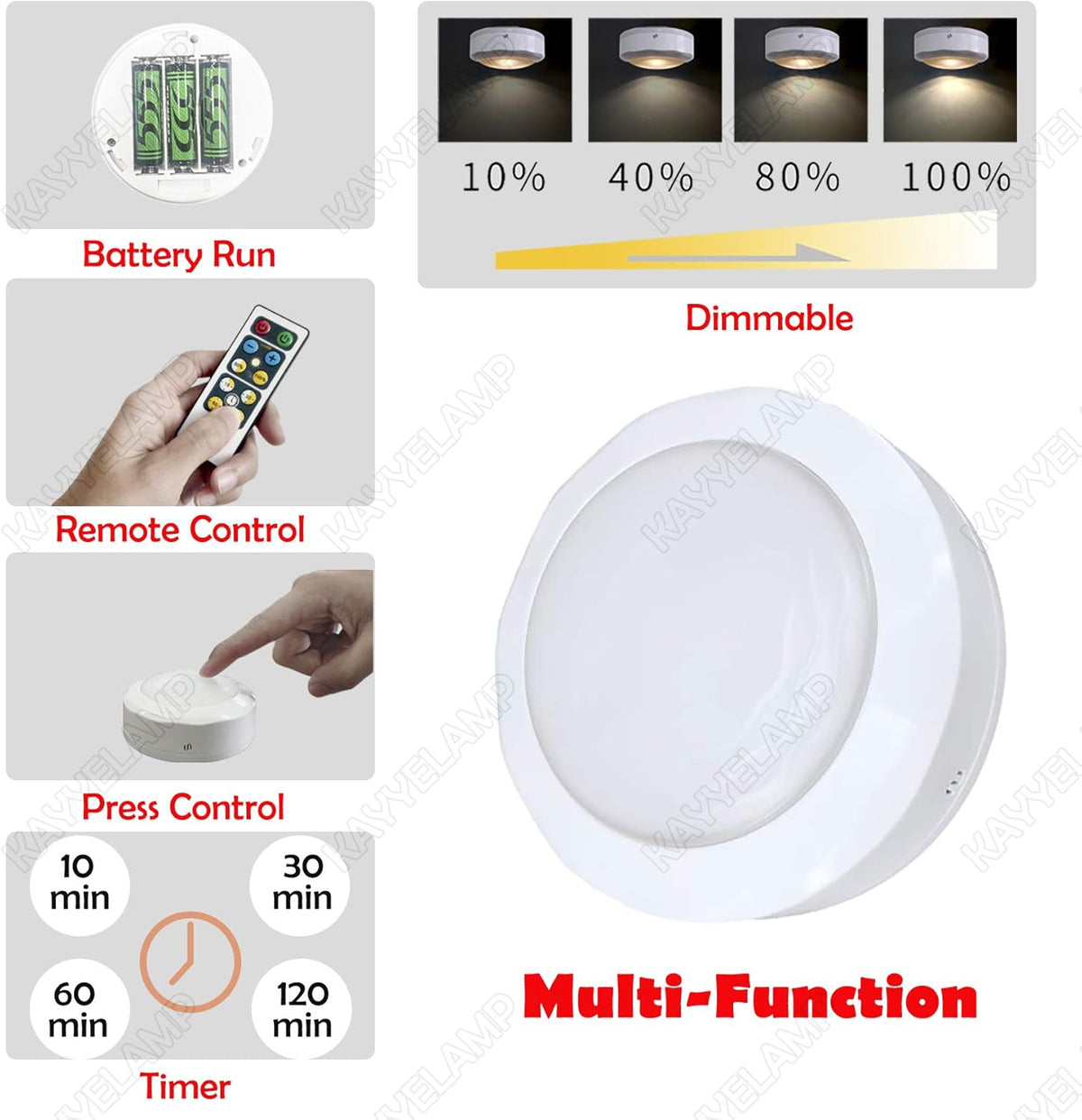 Black Battery Run Remote Control Wall Lamp F4314