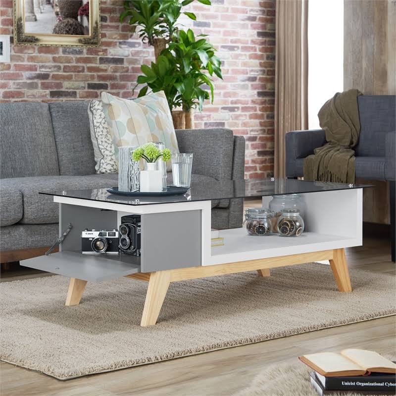 Mid-Century Glass Coffee Table C738