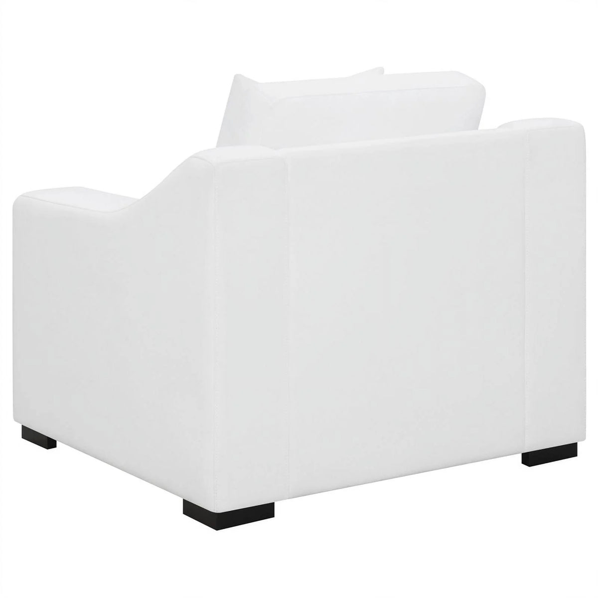 White Upholstered Fabric Chair with Sloped Arms G852053